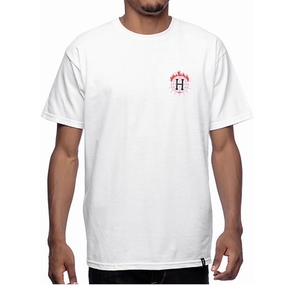 MENS HUF X THRASHER WHITE GRAPHIC TEE SIZE MEDIUM ZUMIEZ - Picture 2 of 5